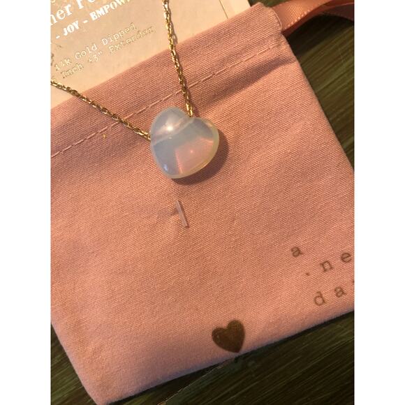 A New Day NWT 14k Gold Dipped 16" Opalite Pendant Necklace - Picture 3 of 3